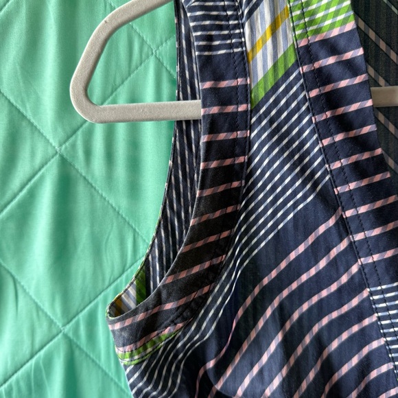 Tory Burch Striped Wrap Dress Multicolor Midi | Belted Sleeveless | Size 2 - Picture 5 of 9